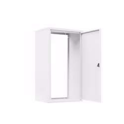Meuble couvercle chaudière en tôle peinte en blanc Dimensions : H80 L45 P33 Avec serrure de sécurité à clé carrée Livré DÉMON ...