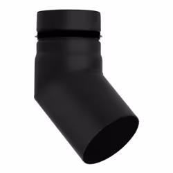 Coude 45 DN 80 emaille, peint a 600 degres, pour poele a pellets ou a bois. Le joint cache offre un excellent aspect esthetiq ...