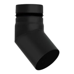 MBM - Cheminee tuyau de poele a pellets emaille noir avec joint cache courbe 45 dn 80 conduit 600 ce Made in Italy