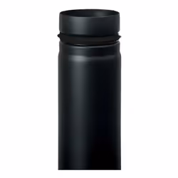 Tuyau de 1 m DN 80 emaille noir, peint a 600 degres, pour poele a pellets ou a bois. Le joint cache offre un excellent aspect ...