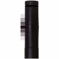 Tuyau telescopique noir DN 80 emaille, peint a 600 degres, pour poele a pellets ou a bois. Le joint cache offre un excellent  ...