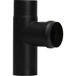 Cheminee tuyau de poele a pellets emaille noir, joint cache, raccord chaudiere en forme de t 90 fm-f dn 80 conduit 600 ce Made in Italy