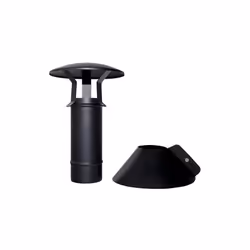 Borne verticale tube coaxial noir diametre 80/125 CE en acier 316 pour poele a pellets. Fabrique en Italie. Conduit coaxial c ...