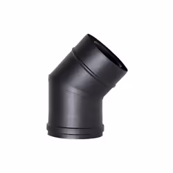 Tube coaxial noir courbe 45 diametre 80/125 CE en acier 316 pour poele a pellets. Fabrique en Italie. Conduit coaxial conform ...