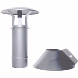 Tube coaxial en acier inoxydable avec borne verticale diametre 80/125 CE en acier 316 pour poele a pellets. Fabrique en Itali ...