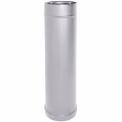 Element droit tube coaxial INOX L 0,5 m diametre 80/125 CE en acier 316 pour poele a pellets. Fabrique en Italie. Conduit coa ...