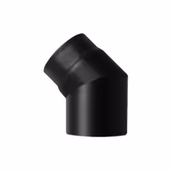 Coude 45 DN 125 mm, 600 degres, emaille peint en noir pour poele a bois. Fabrique en Italie. Élement en acier au carbone soud ...
