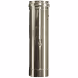 Elément de conduit de fumée isolé en acier inoxydable DN 100/120. Élément à utiliser pour détecter la température des fumées  ...