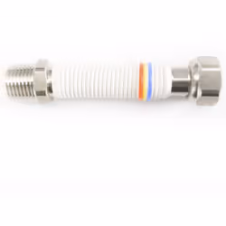 10 pcs tuyau flexible gaz ou eau en acier inoxydable 1/2' 100 / 160 mm selon la norme UNI 11353 DM 174. Blanc avec trois anne ...