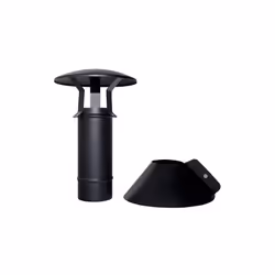 Borne verticale tube coaxial noir diametre 80/130 CE en acier 316 pour poele a pellets. Fabrique en Italie. Conduit coaxial c ...