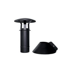 MBM - Cheminee coaxial noir d. 80/130 terminal vertical en acier 316 pour poele a pellets ce Made in Italy uni 1856/2