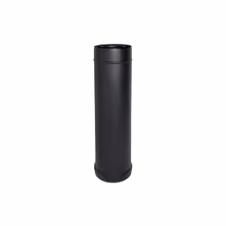 Element droit tube coaxial noir L 1 m diametre 80/130 CE en acier 316 pour poele a granules. Fabrique en Italie. Conduit coax ...
