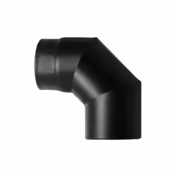 Coude 90 DN 150 mm, 600 degres, emaille peint en noir pour poele a bois. Fabrique en Italie. Élement en acier au carbone soud ...