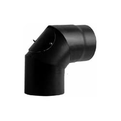 Coude 90 avec inspection dn 120 emaille peint 600 degres pour poele a bois. Tube en acier emaille noir 600 degres ce Fabrique en Italie