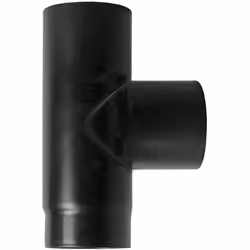 Raccord de chaudiere en forme de T 90 fm-f DN 120 mm, 600 degres, emaille peint en noir pour poele a bois. Fabrique en Italie ...