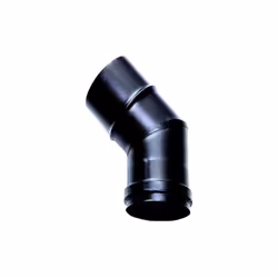 Courbe 45 DN 100 emaillee, peinte a 600 degres, pour poele a granules ou a bois. Tube noir en acier emaille a 600 degres CE,  ...
