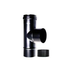 Raccord chaudiere a t 90 fm-m dn 100 reduit 80 mm emaille 600 degres poele a pellets tube noir ce Made in Italy