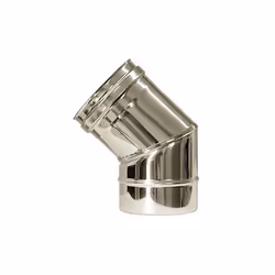 Courbe de cheminee Dn 80 courbe 45. Tuyau en acier inoxydable 316 a paroi simple. Les courbes de 90 sont utilisees pour effec ...