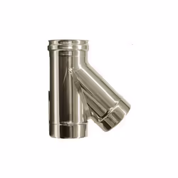 Raccord de cheminee T 135 Dn 120. Tuyau en acier inoxydable 316 a paroi simple. Le Raccord T 135 a gaz permet de raccorder le ...