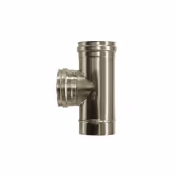 Raccord T 90 femelle conduit d’evacuation DN 100 tuyau en acier inoxydable 316 a paroi simple. Raccord T male-femelle avec so ...