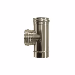 Raccord T 90 femelle conduit d’evacuation DN 180 tuyau en acier inoxydable 316 a paroi simple. Raccord T male-femelle avec so ...