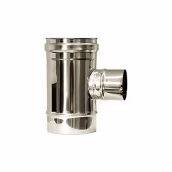 Raccord T 90 reduit DN 80 conduit de cheminee DN 100 tuyau en acier inoxydable 316 a paroi simple Raccord T male-femelle avec ...