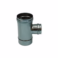 Raccord T 90 reduit DN 80 femelle conduit de cheminee DN 180 tuyau en acier inoxydable 316 a simple paroi. Raccord T male-fem ...
