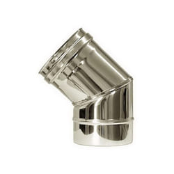 MBM - Cheminee double paroi isole courbe 45 inox dn 180/230