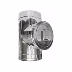 Inspection carree cheminee a paroi double inox DN 100/150. L’element d’inspection carre est installe a la base de la cheminee ...