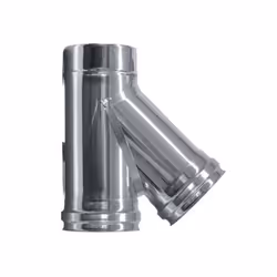 Raccord T 135 degres conduit d’evacuation a paroi double inox DN 80/130 . Le raccord T permet de raccorder le conduit de fume ...