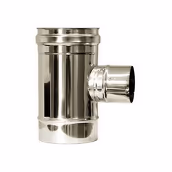 Raccord T 90 reduit 80 conduit de cheminee a paroi double inox DN 130/180. Le Raccord T reduit 80 mono paroi permet de raccor ...