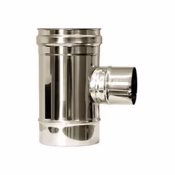 Raccord T 90 reduit 80 conduit de cheminee a paroi double inox DN 180/230. Le Raccord T reduit 80 mono paroi permet de raccor ...