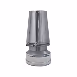 Terminal chapeau conique conduit de cheminee a paroi double inox DN 100/150.Le chapeau tronque conique est un embout de chemi ...