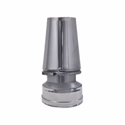 Terminal chapeau conique conduit de cheminee a paroi double inox DN 150/200.Le chapeau tronque conique est un embout de chemi ...