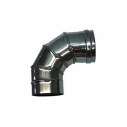 Courbe reglable 0-90 cheminee Dn 120. Tuayau en acier inoxydable 316 a paroi simple. Élement permettant de realiser des angle ...