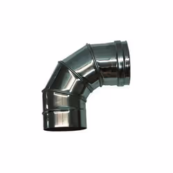 Courbe reglable 0-90 cheminee Dn 140. Tuayau en acier inoxydable 316 a paroi simple. Élement permettant de realiser des angle ...