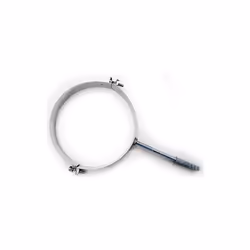 Collier mural avec collier et cheville DN 130 en acier poli. Collier de cheminee en acier inoxydable 316 a paroi simple. La b ...