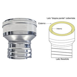 MBM - Cheminee double paroi isole adaptateur dp-flex dn 100/150