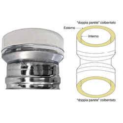 Cheminee double paroi isole reduction double paroi- double paroi inox dn 180/230