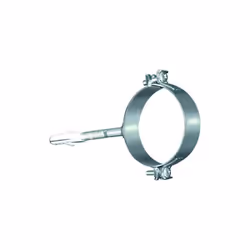 Collier mural avec collier et cheville DN 80 en acier poli. Collier de cheminee en acier inoxydable 316 a paroi simple. La ba ...