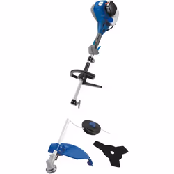 Moteur 4 temps, démarrage manuel, capacité du réservoir 0,65 litre. Tête nylon/disque. Tige droite, coupe nylon Ø 440 mm, cou ...