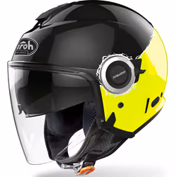 Airoh Helios Fluo Casque jet, noir-jaune, taille XS pour Hommes