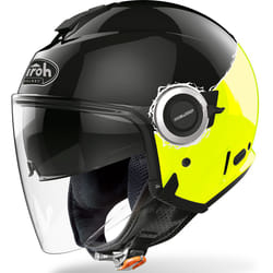 Airoh Helios Fluo Casque jet, noir-jaune, taille XS pour Hommes
