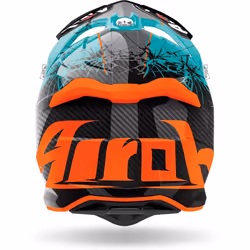 Airoh Strycker Crack Carbon Casque Motocross, noir-vert-orange, taille XS pour Hommes