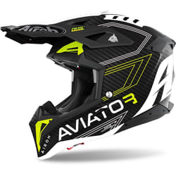 Airoh Aviator 3 Primal 3K Carbon Casque Motocross, jaune, taille XS pour Hommes