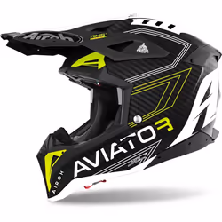 Airoh Aviator 3 Primal 3K Carbon Casque Motocross, jaune, taille XS pour Hommes
