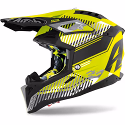 Airoh Aviator 3 Wave Carbon Casque Motocross, jaune, taille S pour Hommes