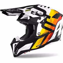 Airoh Aviator 3 Rainbow Carbon Casque de motocross, blanc, taille S pour Hommes