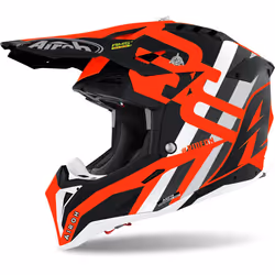 Airoh Aviator 3 Rainbow Carbon Casque de motocross, rouge, taille S pour Hommes