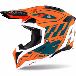 Airoh Aviator 3 Rampage Carbon Casque Motocross, orange, taille S pour Hommes